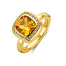 Geelgouden ring met citrien en diamant 40.29994