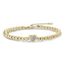 Gisser Jewels armband balletjes hart pavé zirc. B1045 Geel Goud Verguld Zilver