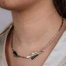 Jeh collier TUBES vlieger zilver + oxy + verguld 21385