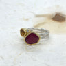 Margoni ring rode Toermalijn, Heliodor zilver,750 WAG2118 Zilver/ Goud