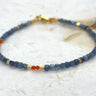 Stones in Style armband kyaniet + oranje zirkoon B-23-13334 go