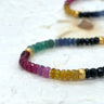Stones in Style collier saffier, robijn en smaragd 6mm saff,rob,sma A kwaliteit