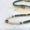Stones in Style edelsteen collier smaragd/zwparel Smaragd AA kwaliteit met oogje