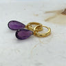 Stones in Style oorringen amethyst Amethyst facet platte druppel