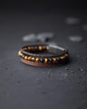 GEMINI armband Triplux Brown Tigereye bruin leer TX2XSS Tigereye