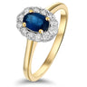 Geelgouden entourage ring met saffier GF0484