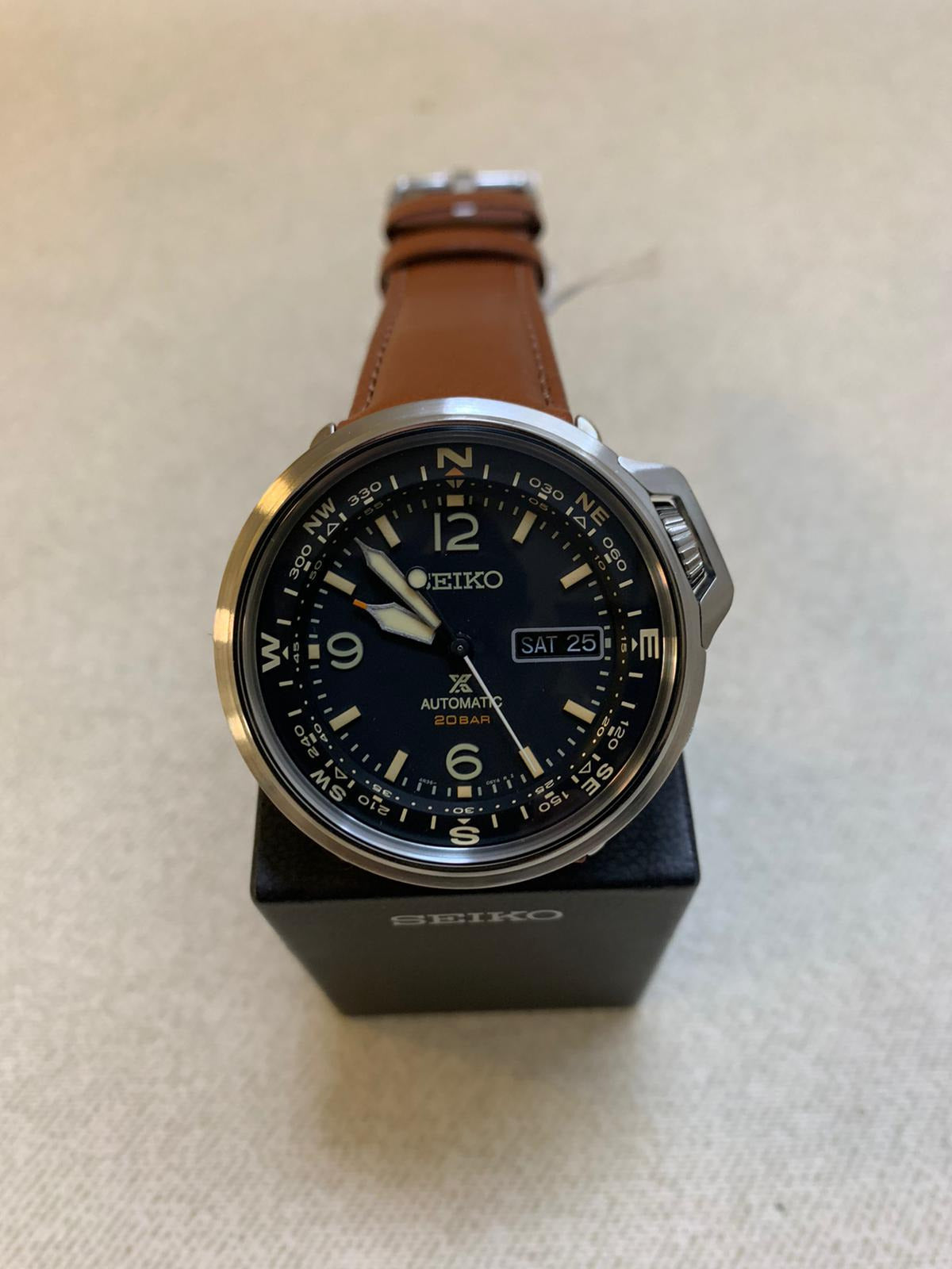Seiko bruin leer automaat herenhorloge SRPD31K1 Bruin Mignon