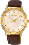 Seiko double bruin leer herenhorloge SGEH86P1 Bruin