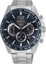 Seiko staal chrono herenhorloge SSB345P1 Zilverkleurig