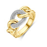 Geelgouden schakelring met diamanten 42.08994  U828