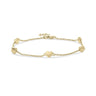 Gisser Jewels armband 3x hartje B1025 Geel Goud Verguld Zilver