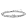 Gisser Jewels armband balletjes hart pavé zirc. B1045 Gerhodineerd Zilver