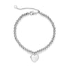 Gisser Jewels armband balletjes met hartbedel B1043 Gerhodineerd Zilver