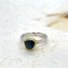 Margoni ring London Blue Topaas zilver 750/- WAG2128 Zilver/ Goud