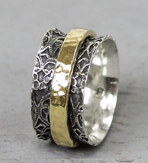 Jeh Jewels ring zilver geoxideerd en goldfilled 19970