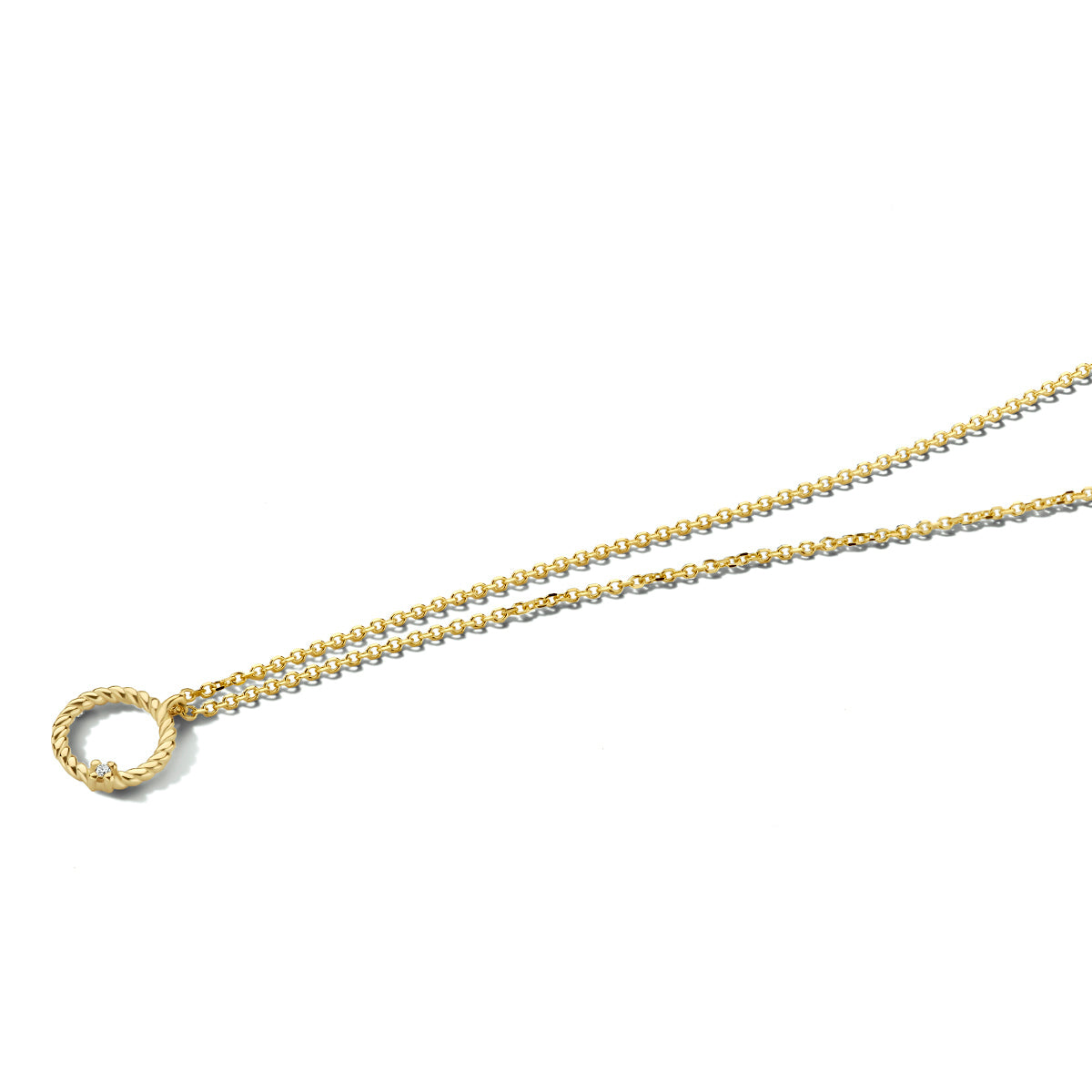 Geelgouden collier met ronde hanger 40.24241