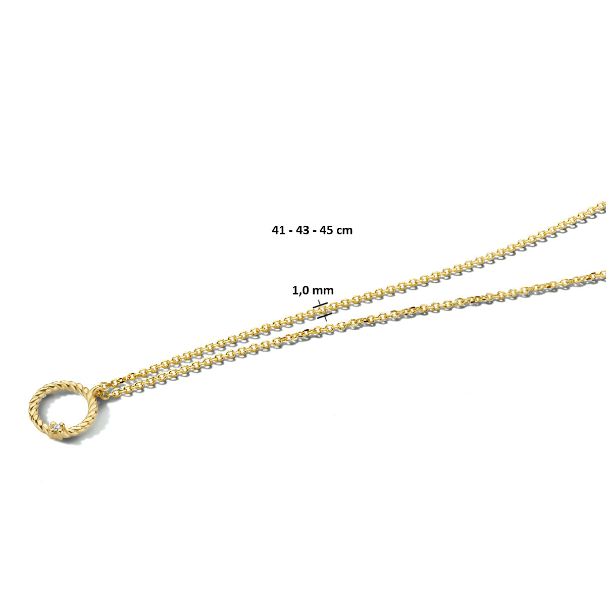 Geelgouden collier met ronde hanger 40.24241