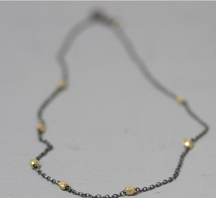 Jeh Jewels collier zilver geoxideerd en goldfilled 20142