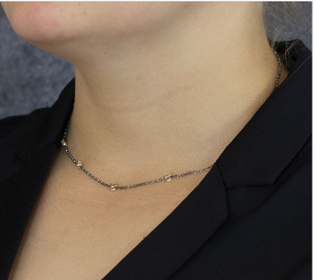 Jeh Jewels collier zilver geoxideerd en goldfilled 20142
