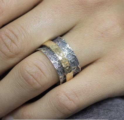 Jeh Jewels ring zilver geoxideerd en goldfilled 19970