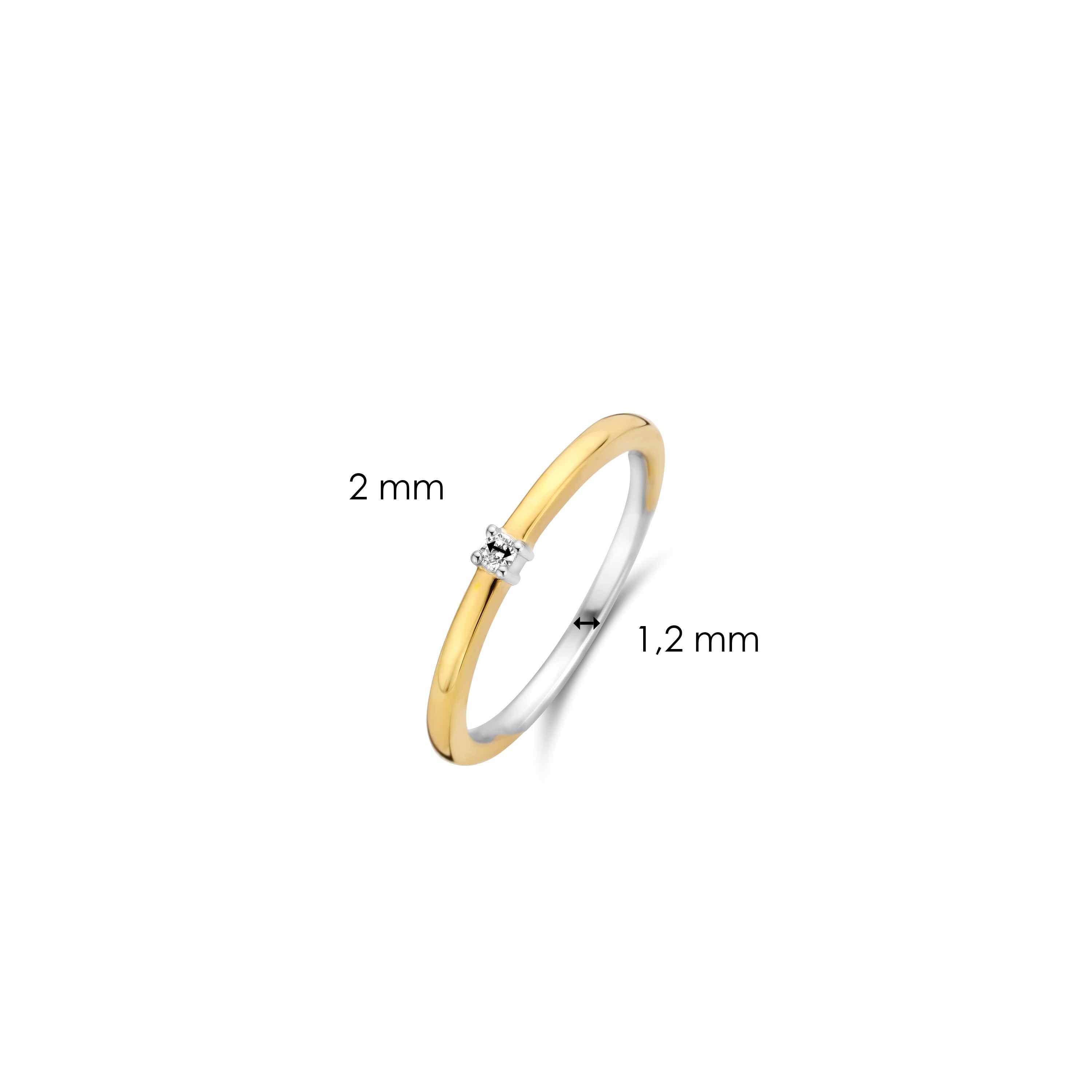Ti Sento Milano ring 12210ZY Wit met geel verguld