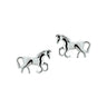 Zilveren oorknopjes paard 10.00559